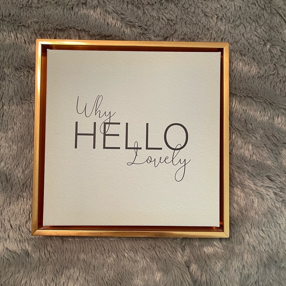 B&W + Rose-Gold Frame Home Decor | 10x10 in | Cute Picture for Wall or Table